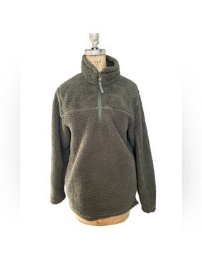 3/$20 Alpine Sherpa olive green fleece 1/4 zip pullover women’s sweatshirt S